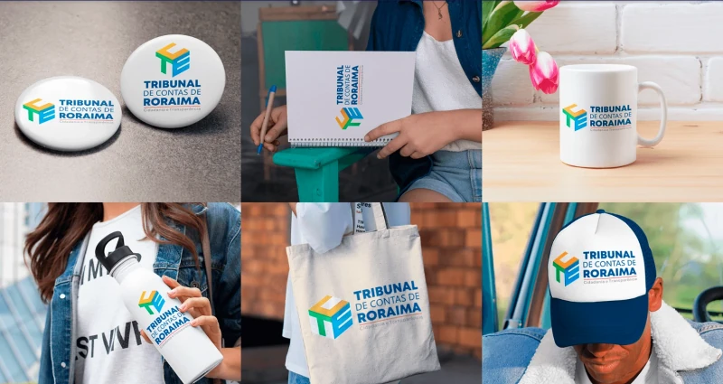 Aplicações da identidade visual do TCERR